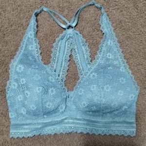 VS Sexy blue lace lightly lined bralette. NWOT